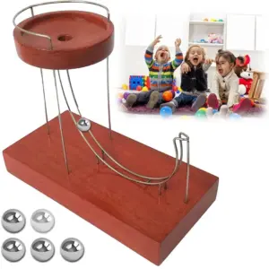 Kinetic Marble Machine Desk Toy – Wood & Steel Motion Art