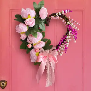 Valentine’s Love Heart Branch Garland – Pink Decoration