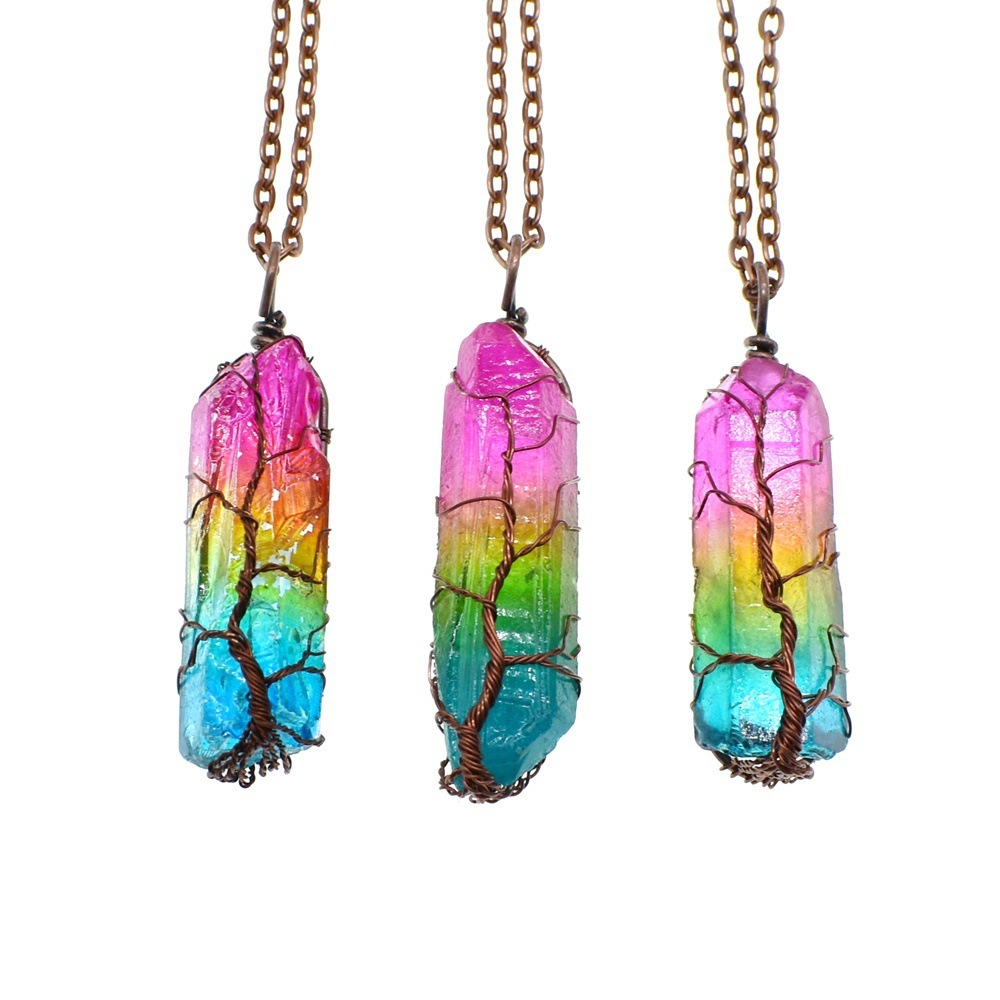 Hot Selling Stone Crystal Pillar Tree Of Life Pendant In Europe And America - Image 4