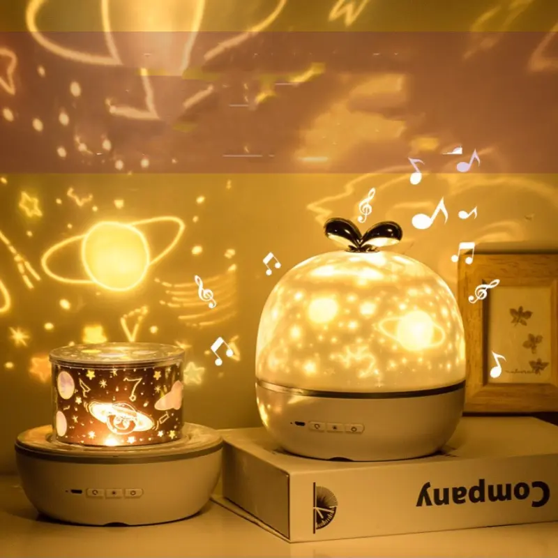 Star Projector Night Light with Music – Clover or Bow Design