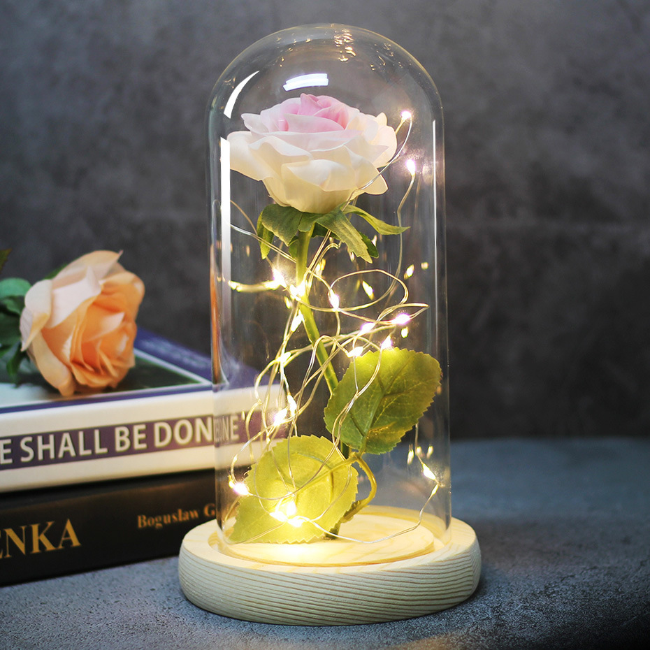 Enchanted Forever Rose Flower in Glass LED Light Christmas Decoration - Image 6