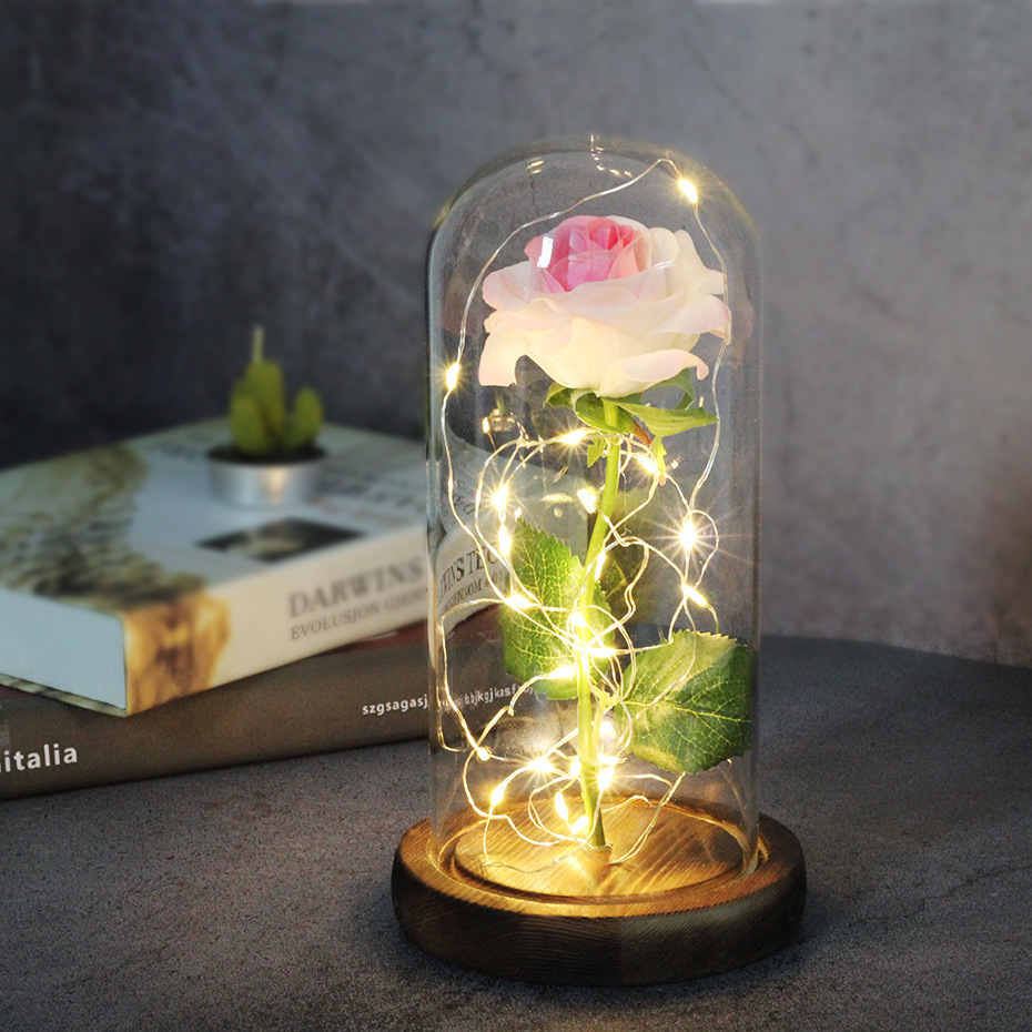Enchanted Forever Rose Flower in Glass LED Light Christmas Decoration - Image 7