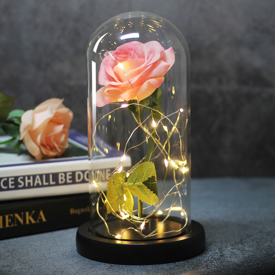 Enchanted Forever Rose Flower in Glass LED Light Christmas Decoration - Image 3