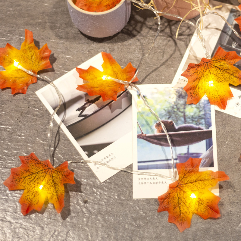 Lights Halloween Decorative String Lights LED Maple Leaf - Image 6
