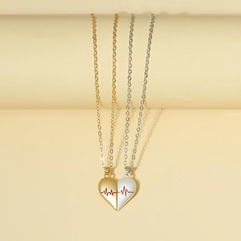 Heartbeat Magnetic Heart Necklace Love Couple Jewelry - Image 3