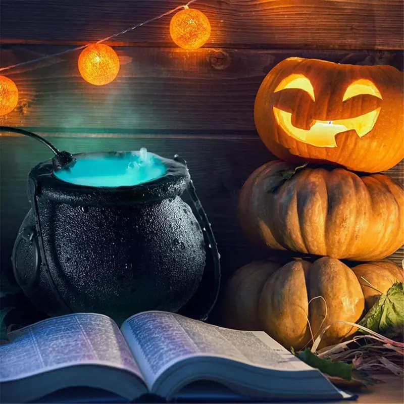 Witch Cauldron Fog Machine – Color-Changing Halloween Decor