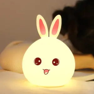 Silicone Bunny Night Light – Rechargeable, 7 Colors