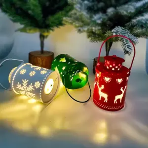 Nordic LED Candle Lantern – Flickering Christmas Table Decor