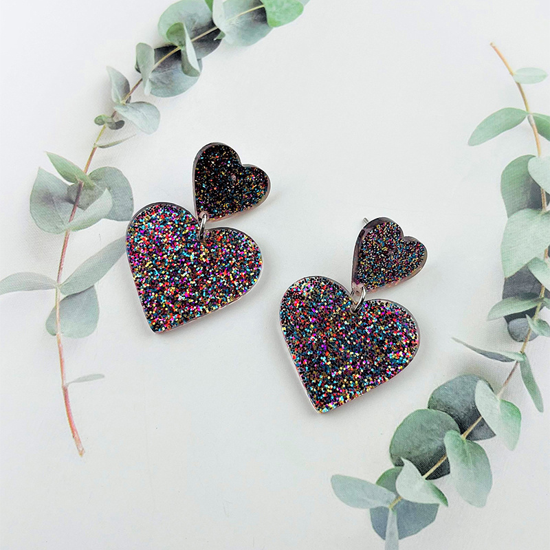 Acrylic Love Earrings Women Valentine's Day Personalized Jewelry - Image 4