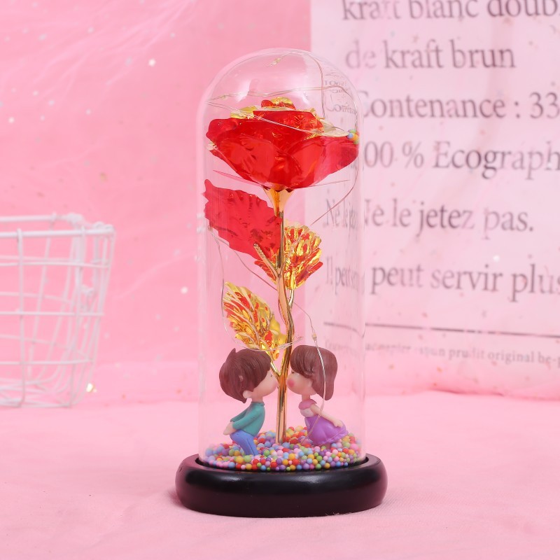 Enchanted Forever Rose Flower in Glass LED Light Christmas Decoration - Image 8