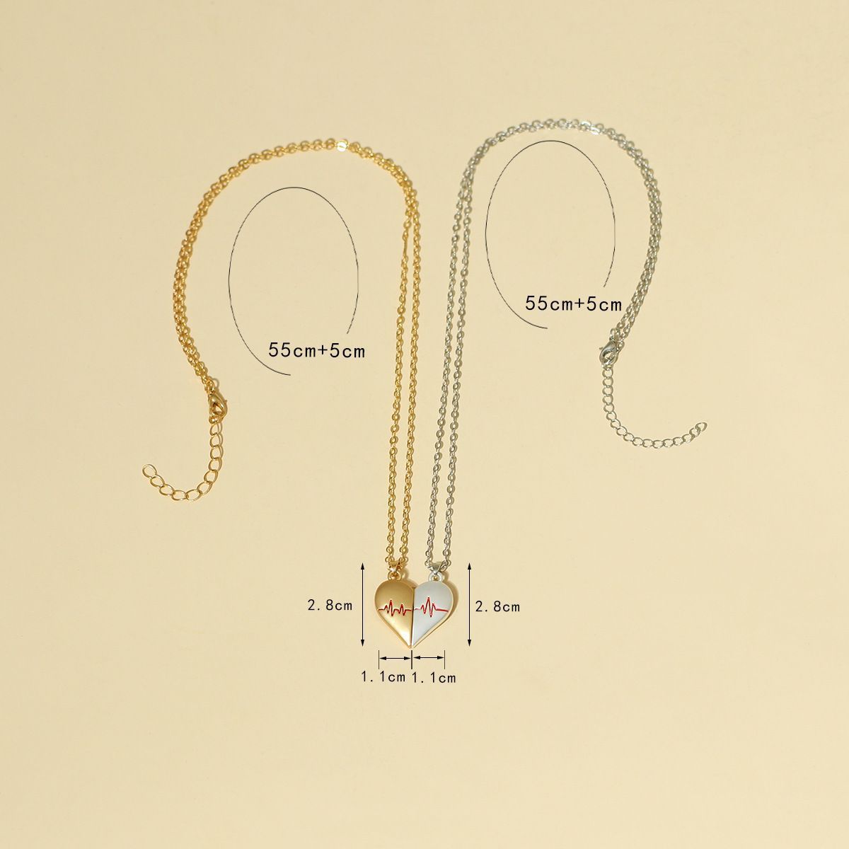 Heartbeat Magnetic Heart Necklace Love Couple Jewelry - Image 7