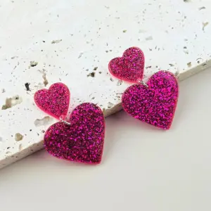 Acrylic Love Earrings – Simple Geometric Hearts