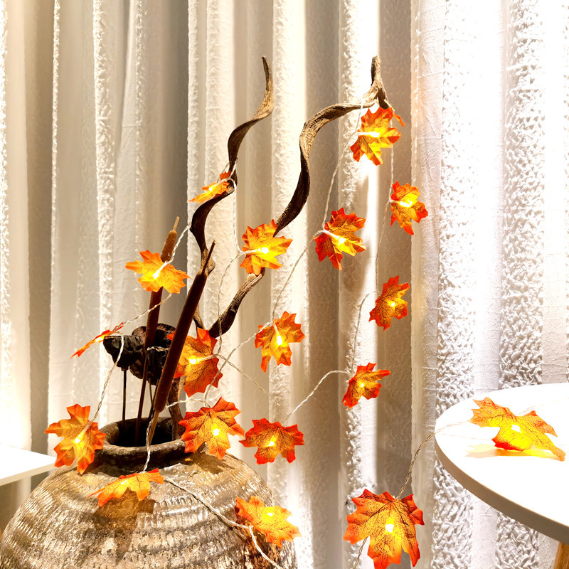 Lights Halloween Decorative String Lights LED Maple Leaf - Image 5