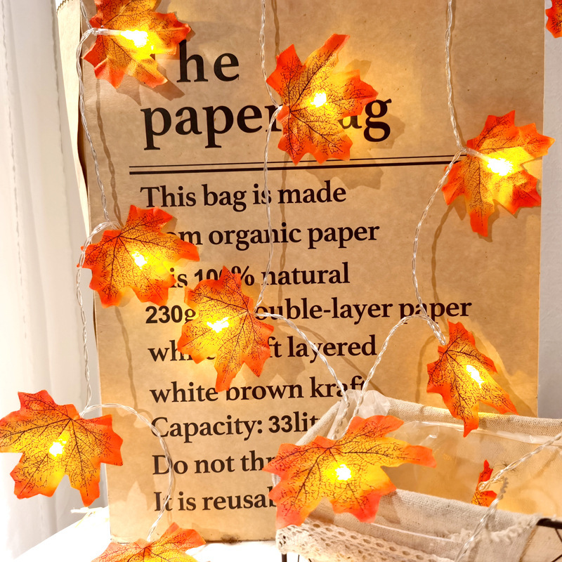 Lights Halloween Decorative String Lights LED Maple Leaf - Image 3