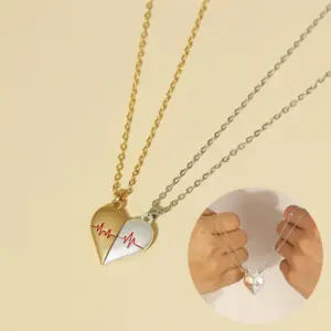 Magnetic Heartbeat Couple Necklaces – Set of 2