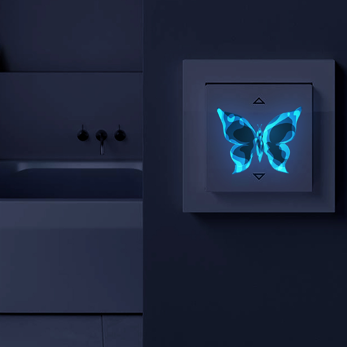 Blue Luminous Small Butterfly Bedroom Living Room Luminous Stickers Home Decor - Image 4