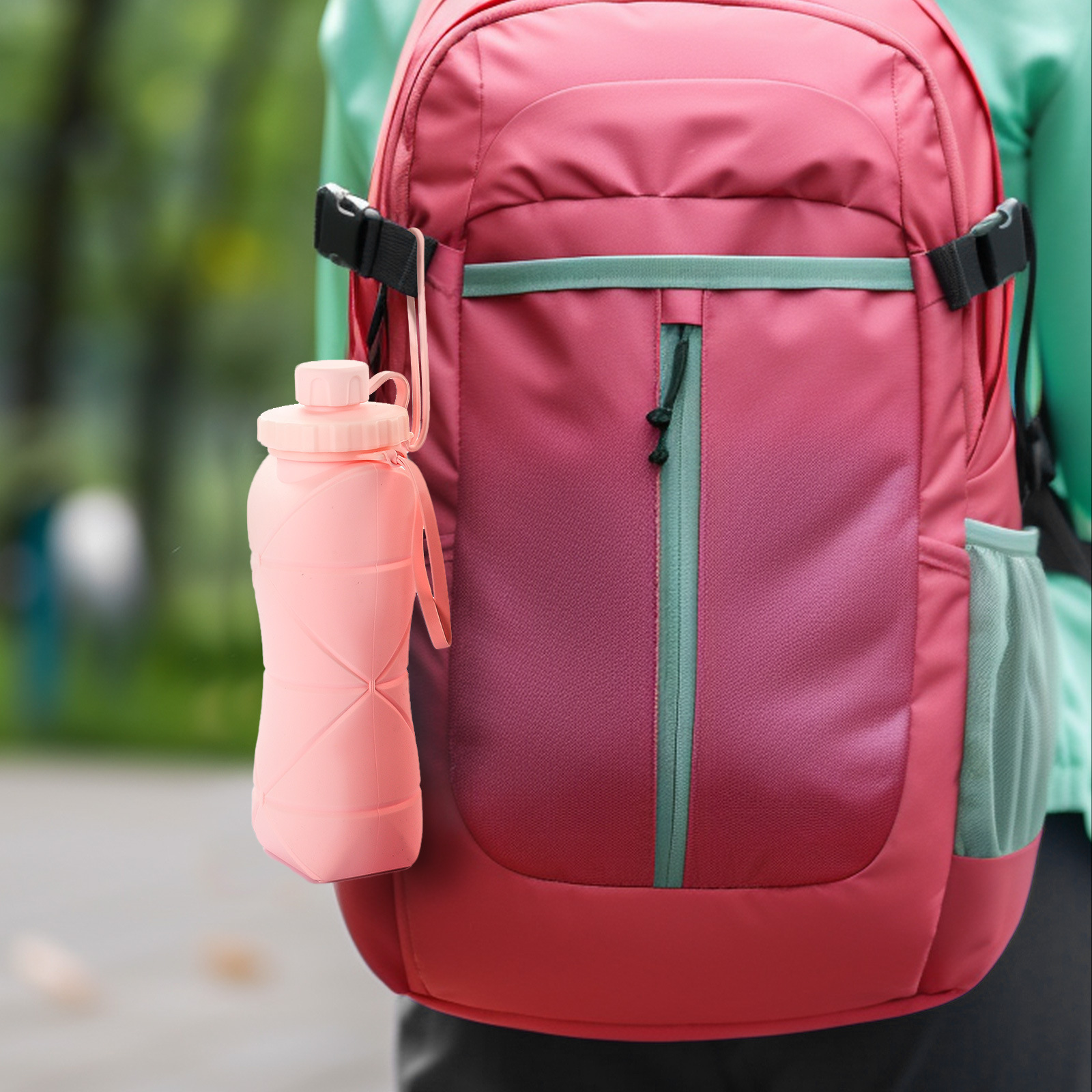 600ml Folding Silicone Water Bottle Sports Water Bottle Outdoor Travel Portable Water Cup Running Riding Camping Hiking Kettle - Image 6