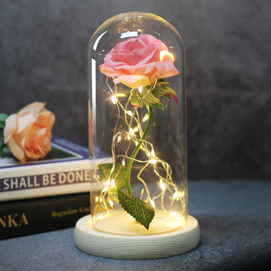 Enchanted Forever Rose Flower in Glass LED Light Christmas Decoration - Image 10
