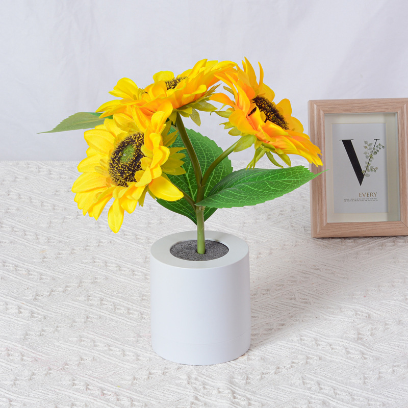 Rechargeable Sunflower Led Simulation Night Light Table Lamp Simulation Flowers Decorative Desk Lamp For Resturaunt Hotel Wedding Gift - Image 9