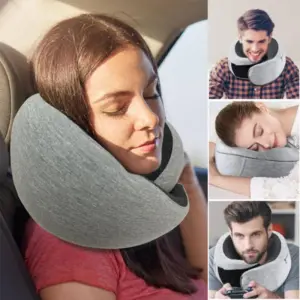 Memory Foam Travel Neck Pillow – Compact U-Shape Airplane Pillow
