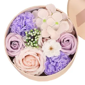 Soap Rose Gift Box – Round Flower Box, 16 cm