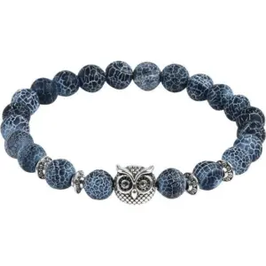 Natural Stone Bead Bracelet – Owl, Lion, Skull & Crown Charms