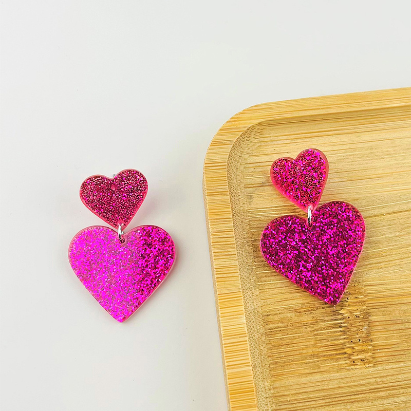 Acrylic Love Earrings Women Valentine's Day Personalized Jewelry - Image 7