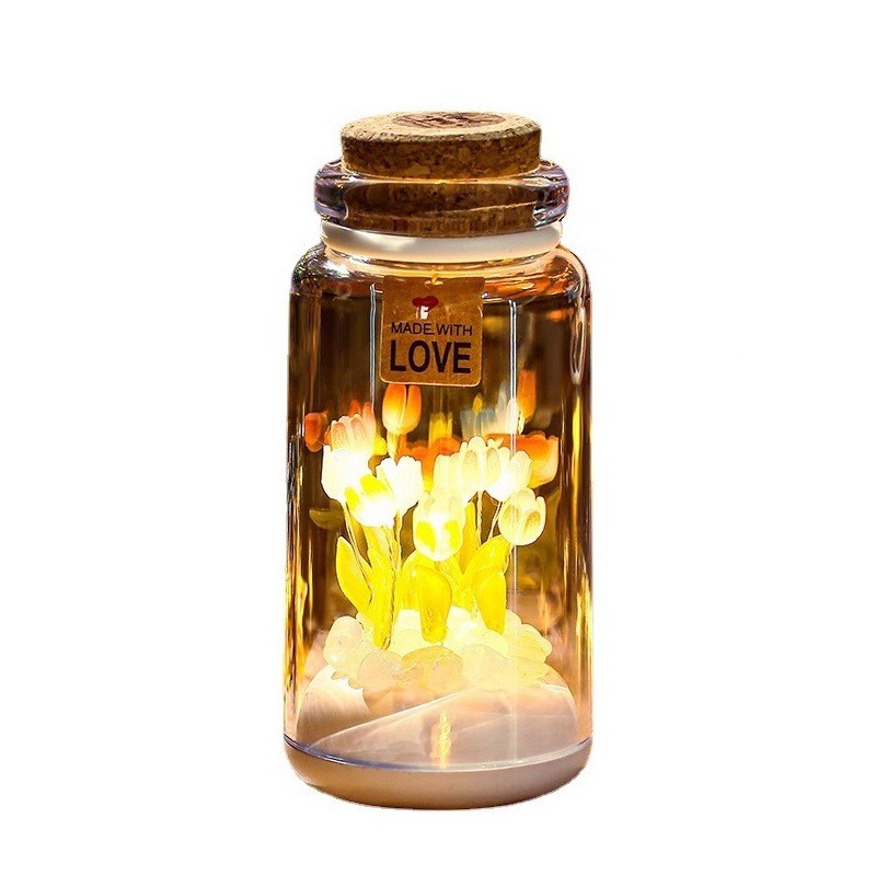 Romantic Gift Portable With Bed Heads Sleeping Light Tulip Wishing Bottle - Image 7