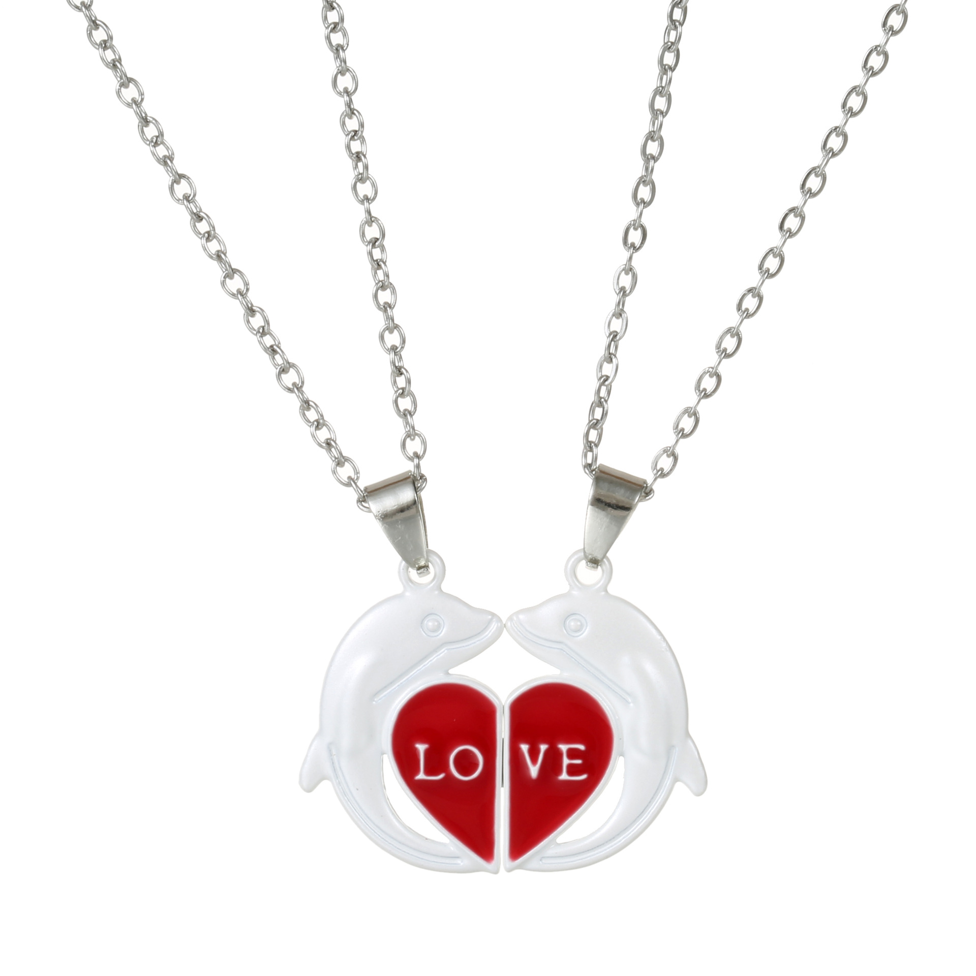 LOVE LOVE LOVE Couple Necklace Magnet Attract Men And Women - Image 3