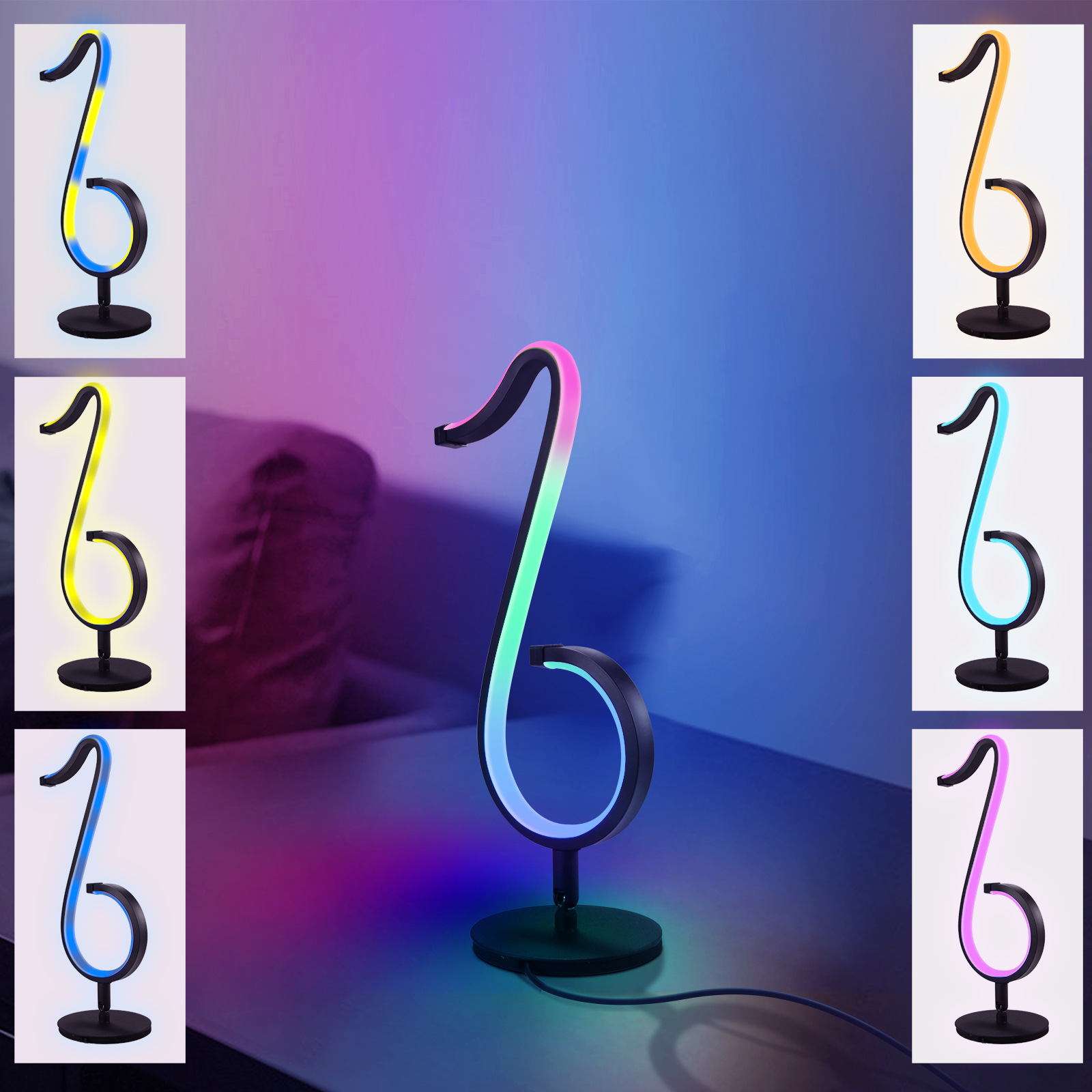 Intelligent APP Remote Control Symphony Atmosphere Light LED Night Light 180° Rotation Desktop Bedside For Home Decor Lamp - Image 4