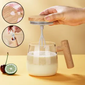 Self-Stirring Glass Coffee Mug – 400 ml, Warming Coaster Option