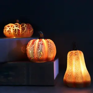 Resin Pumpkin LED Candle Lights – Halloween Decor