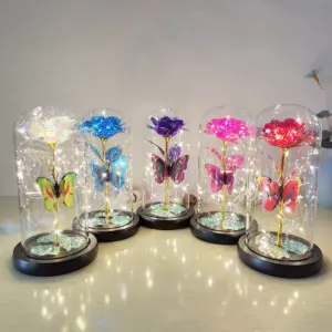 LED Forever Rose in Glass Dome – Gift Box, 22 cm