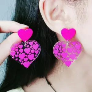Acrylic Heart Stud Earrings – Rainbow & Rose Love Designs