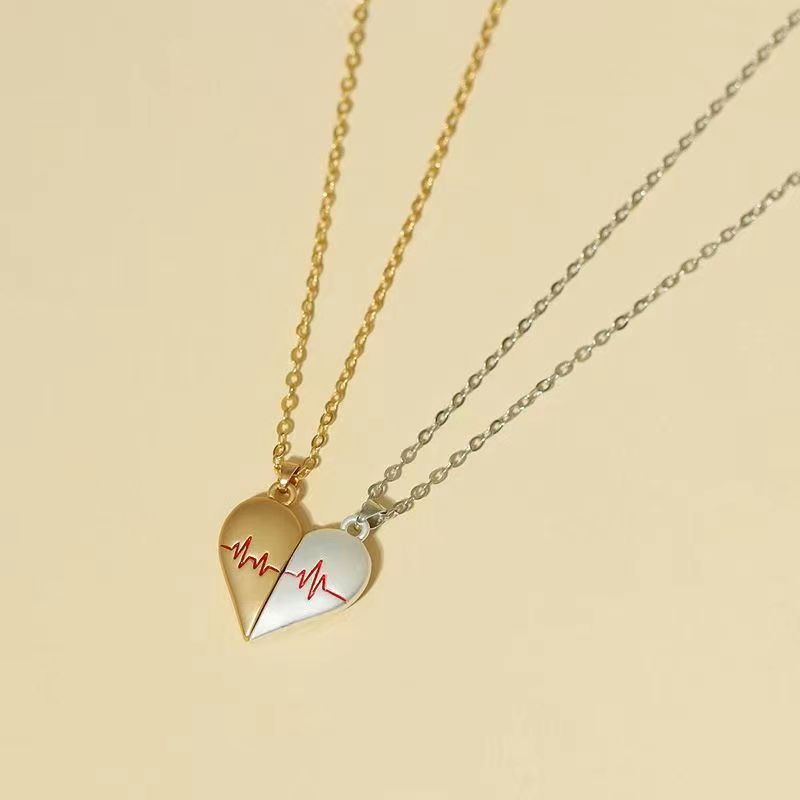 Heartbeat Magnetic Heart Necklace Love Couple Jewelry - Image 6