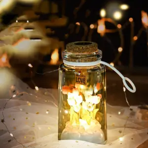 Tulip Wishing Bottle Night Light – Rechargeable Bedside Lamp