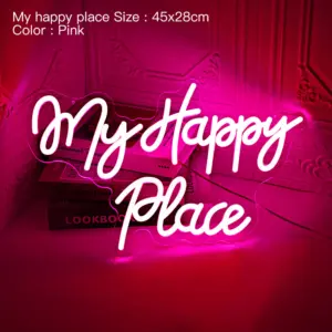 LED Neon Rose Sign – USB, Dimmable Wall Light