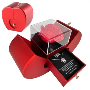 Red Apple Gift Box with Heart Necklace & Forever Rose