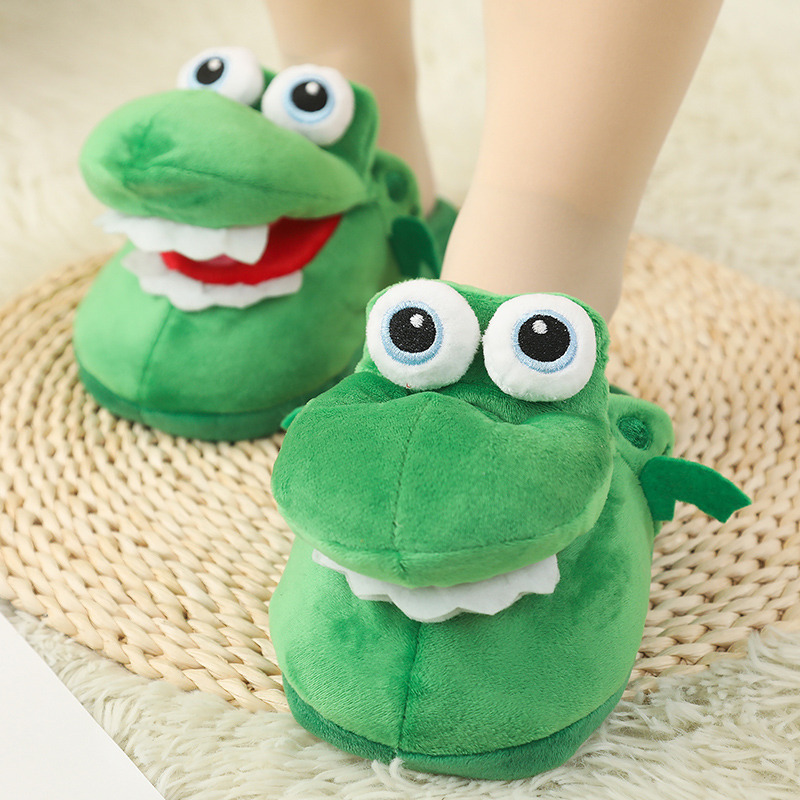 Cotton Slippers Mouth Will Move Plush Cute Funny Indoor Winter Couple Soft Bottom Plush Toys Indoor Slippers – view 5