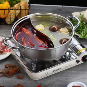 Stainless Steel Divided Hot Pot – Two-Flavor Shabu Shabu Pot