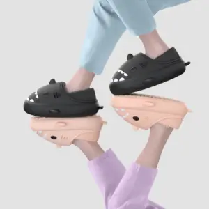 Shark Cotton Slippers – Warm Lined, Waterproof EVA Shell