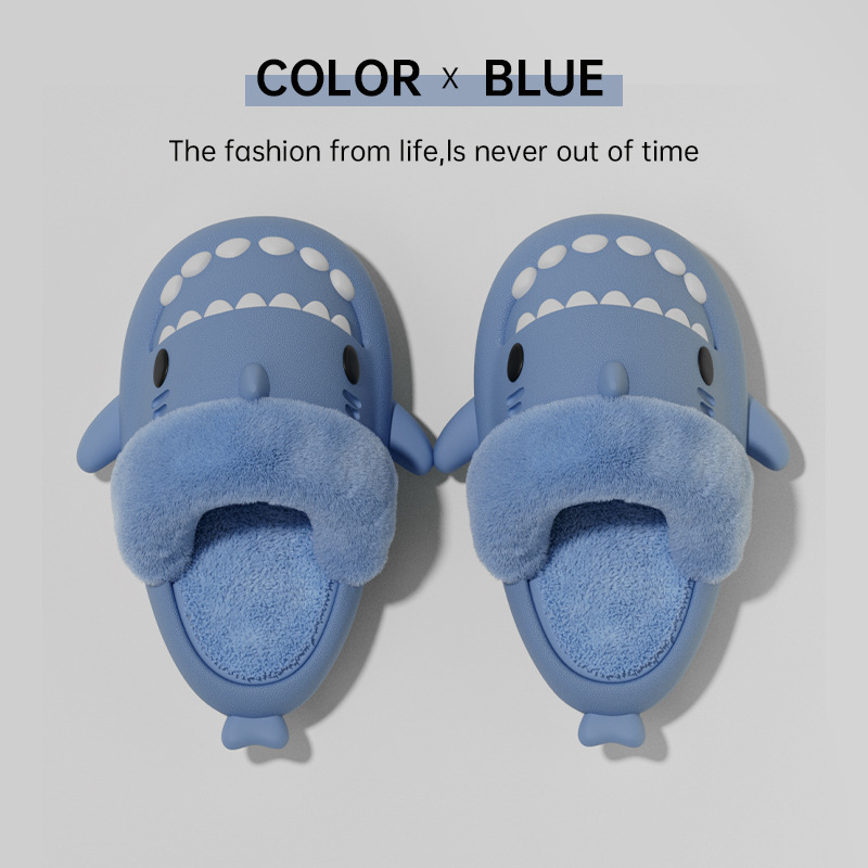 Winter Shark Slippers Detachable Warm Fuzzy Slippers Bedroom House Shoes Women – view 10