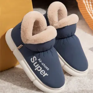 High-Back Puffer Slippers – Down-Look Fabric, Couples