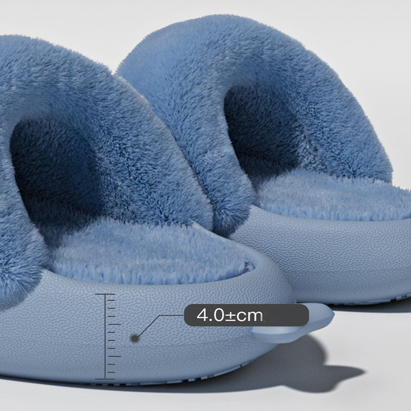 Winter Shark Slippers Detachable Warm Fuzzy Slippers Bedroom House Shoes Women – view 6
