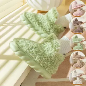 Candy-Color Slipper Boots – Waterproof EVA, Plush Lined