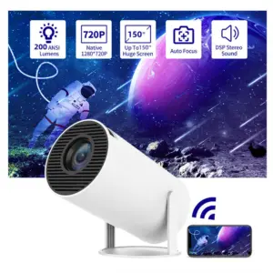 Mini Portable Projector – Wi-Fi, Bluetooth, 180° Rotating Stand
