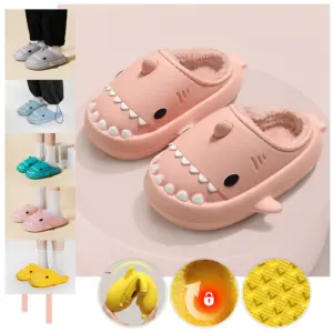 Shark Slippers for Couples – Waterproof EVA, Plush Lined