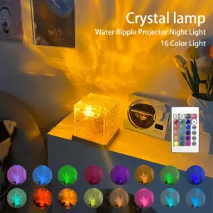 Water Ripple Night Light – Rotating Crystal Projection Lamp