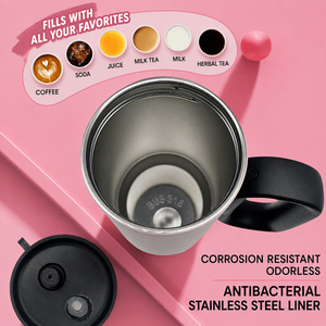 26 oz Insulated Tumbler with Handle & Straw – Stainless Steel – view 2