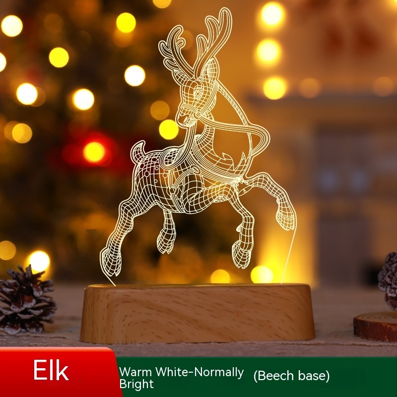 3D Christmas Gnome Night Light – Acrylic LED Table Lamp – view 4
